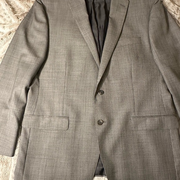 Calvin Klein Mens Suit Jacket Size 44R Gray Black 100% Wool Blazer (Flaw) - Picture 6 of 14